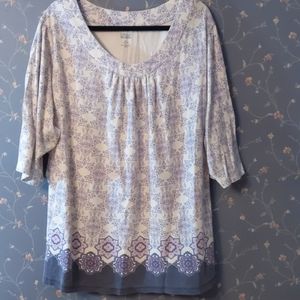 Only Necessities size 4X Tunic print Top 3/4 slv